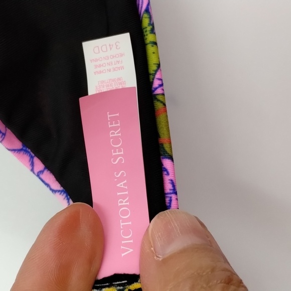 Victoria Secret 34DD floral bikini top fasten back and neck tie back - Picture 6 of 8